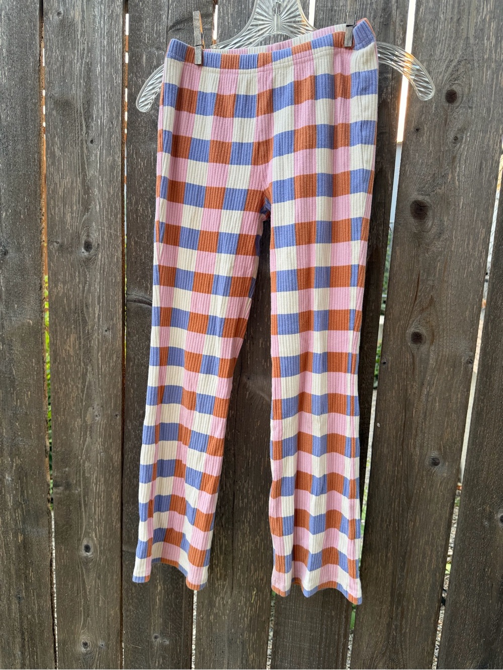 Kids 12 Hanna Andersson Plaid Knit Flared Pants No Stains!